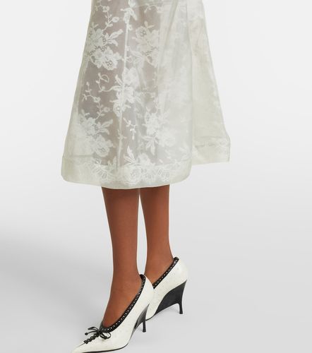 Robe midi en dentelle de soie - McQueen - Modalova