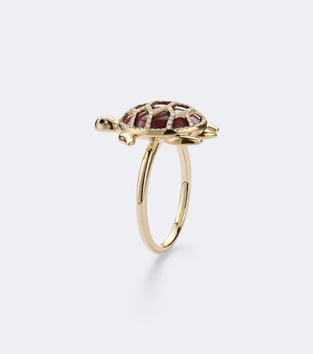 Yvonne Léon Bague Tortue en or 9 ct, diamants et résine - Yvonne Leon - Modalova