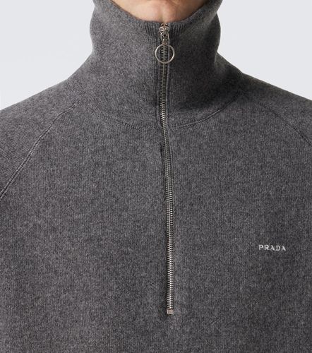Pull à col zippé en laine et cachemire - Prada - Modalova