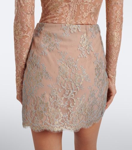 Mini-jupe en dentelle à fleurs - Valentino Garavani - Modalova