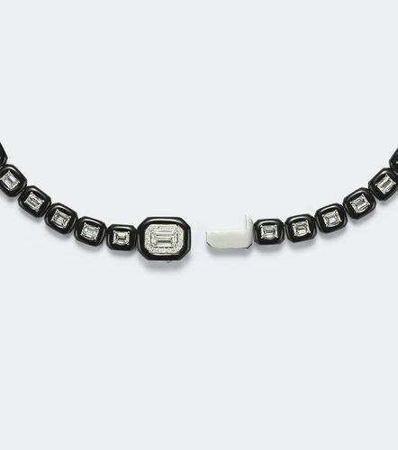 Collier Oui en or blanc 18 ct, émail et diamants - Nikos Koulis - Modalova