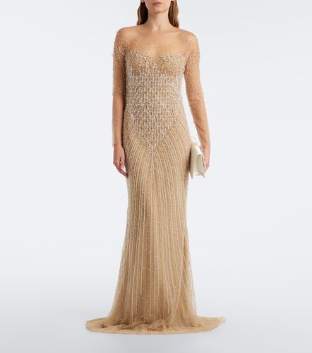 Robe longue en tulle à ornements - Georges Hobeika - Modalova