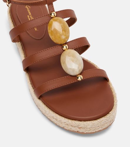 Sandales espadrilles en cuir à ornements - Gianvito Rossi - Modalova