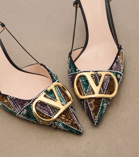 Escarpins slingback VLogo en cuir - Valentino Garavani - Modalova