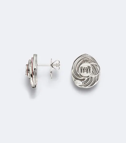 Boucles d’oreilles Twister en or blanc 18 ct et émail et diamants - Kamyen - Modalova