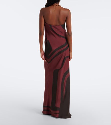 Robe longue en satin de soie à imprimé - SIR - Modalova