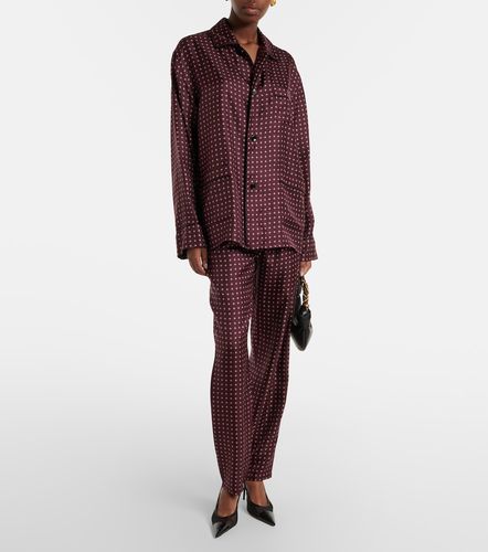 Chemise de pyjama imprimée en soie - Saint Laurent - Modalova