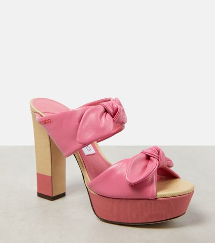 Mules Rua à plateau en cuir et raphia - Jimmy Choo - Modalova