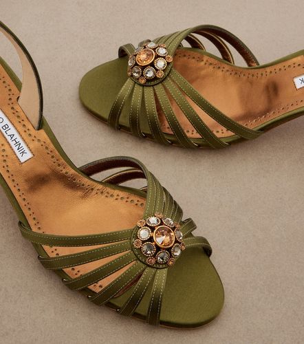 Sandales slingback Fulmasli en satin à ornements - Manolo Blahnik - Modalova