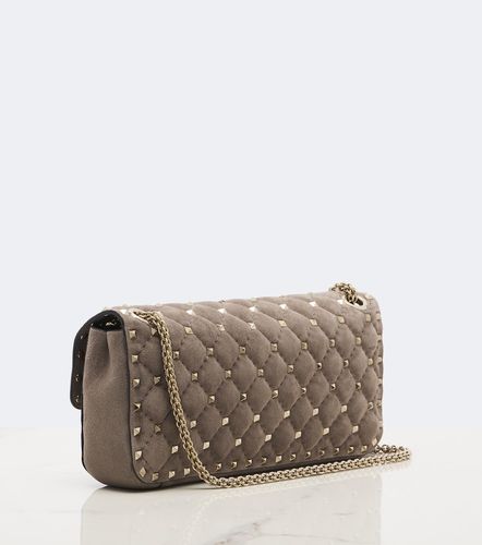 Sac Rockstud Spike Medium en daim - Valentino Garavani - Modalova
