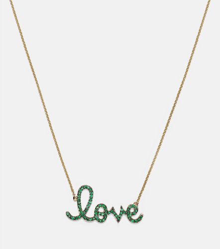 Collier Medium Love en or jaune 14 ct et diamants - Sydney Evan - Modalova