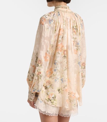 Blouse en soie mélangée à fleurs et ornements - Camilla - Modalova