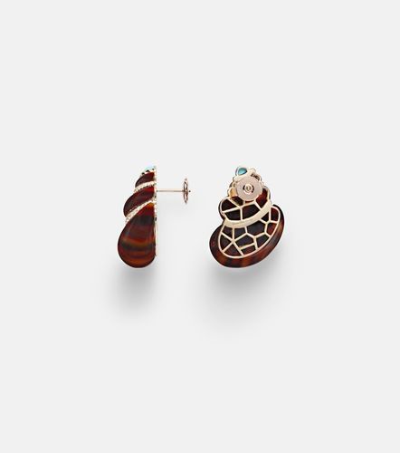 Yvonne Léon Boucles d’oreilles Coquillage en or 9 ct, diamants et turquoises - Yvonne Leon - Modalova