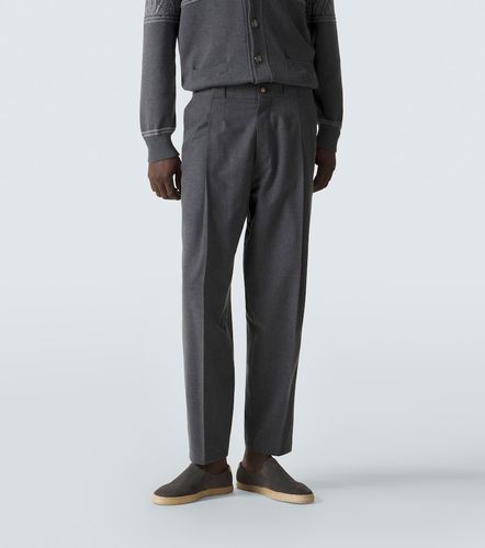 Pantalon fuselé en laine, coton et soie - Brunello Cucinelli - Modalova