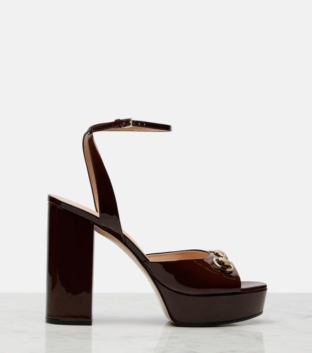 Sandales Lady Horsebit 85 en cuir verni - Gucci - Modalova