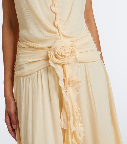 Robe longue à volants et appliqués - Blumarine - Modalova