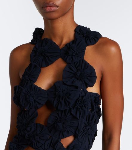 Robe longue en soie à appliqués floraux - Victoria Beckham - Modalova