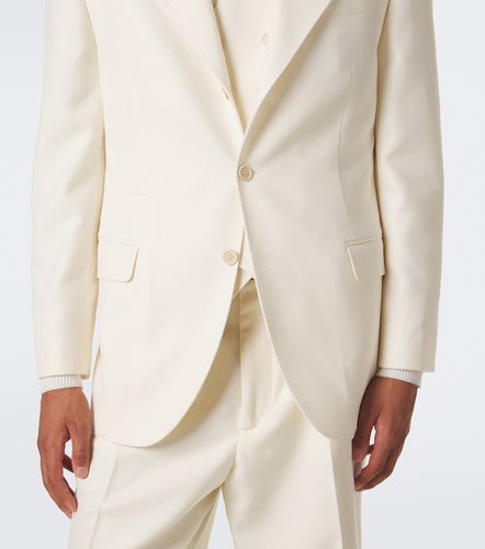 Blazer en coton et laine à motif chevrons - Brunello Cucinelli - Modalova