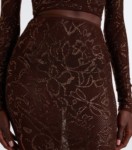 Jupe longue en dentelle de soie mélangée - Gucci - Modalova