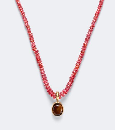 Collier en or 18 ct, spinelles et œil-de-tigre - Octavia Elizabeth - Modalova