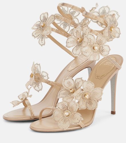 Sandales Peach en satin à appliqués floraux - Rene Caovilla - Modalova