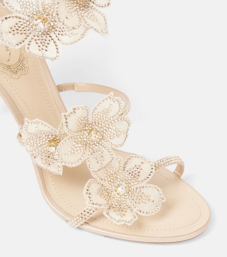 Sandales Peach en satin à appliqués floraux - Rene Caovilla - Modalova