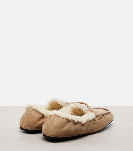 Mocassins en daim et shearling - Miu Miu - Modalova