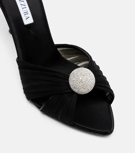 Mules Mystery 85 en satin et cuir à ornements - Aquazzura - Modalova