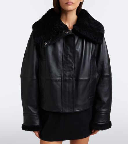 Veste matelassée en cuir et shearling - Sportmax - Modalova
