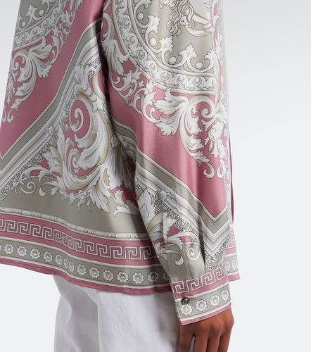 Chemise Greca en soie à imprimé - Versace - Modalova