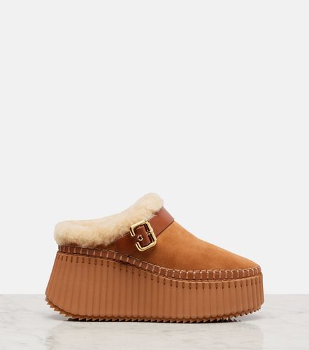 Chloé Mules compensées Nama en daim - Chloe - Modalova