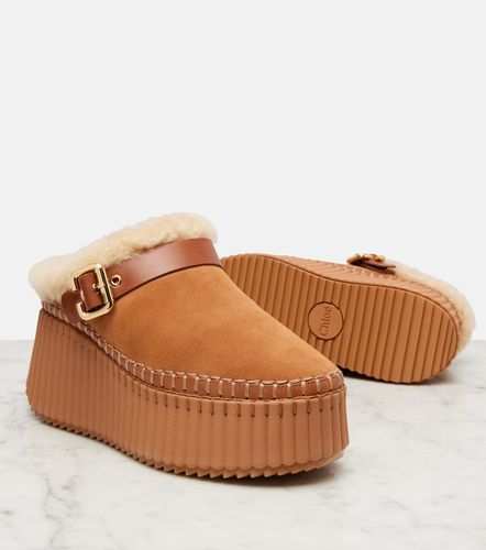 Chloé Mules compensées Nama en daim - Chloe - Modalova