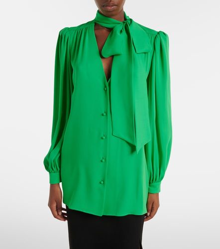 Blouse en georgette de soie à col noué - Valentino Garavani - Modalova