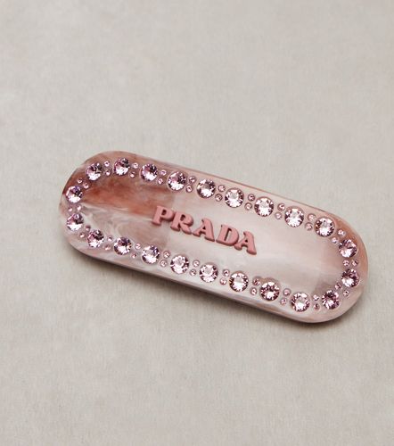 Prada Barrette à logo et cristaux - Prada - Modalova
