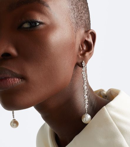 Boucles d'oreilles en or 18 ct, diamants et perles - Suzanne Kalan - Modalova