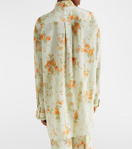 Chemise de pyjama en soie à fleurs - McQueen - Modalova