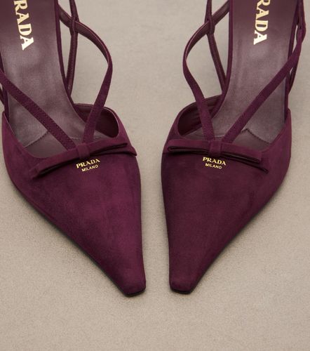 Escarpins slingback en daim à nœud - Prada - Modalova