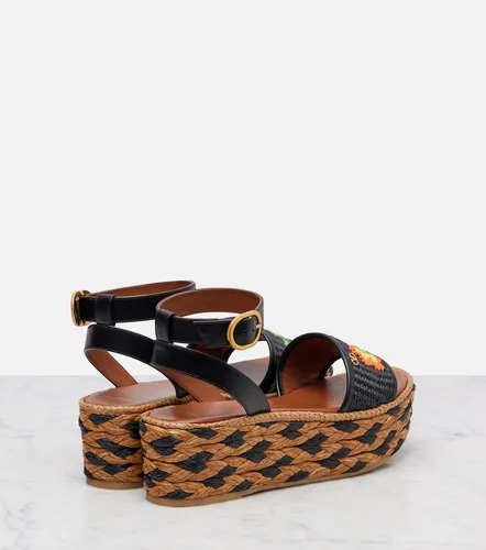 Sandales Bribri en raphia et cuir - Valentino Garavani - Modalova