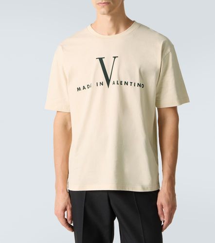 T-shirt rayé en coton à logo - Valentino - Modalova