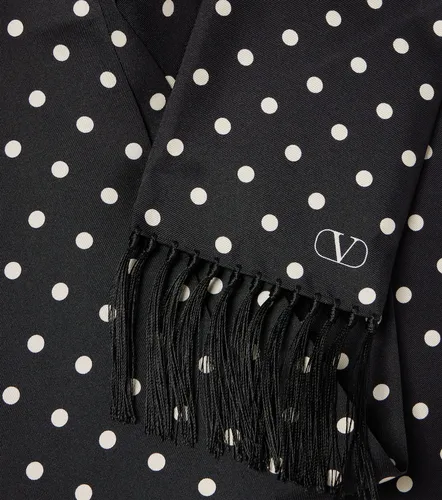 Foulard en soie à pois et franges - Valentino Garavani - Modalova