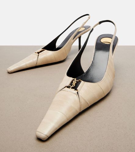Escarpins slingback Babylone en cuir d'anguille - Saint Laurent - Modalova