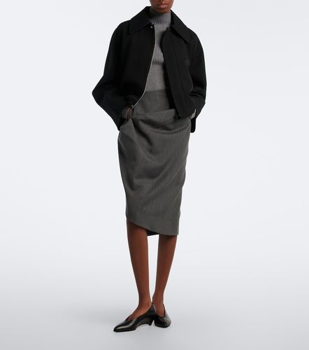 Jupe midi en laine vierge - Victoria Beckham - Modalova