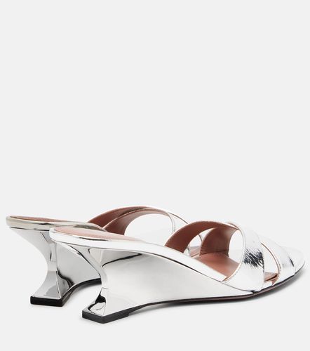 Mules compensées Nina 50 en cuir métallisé - Paris Texas - Modalova