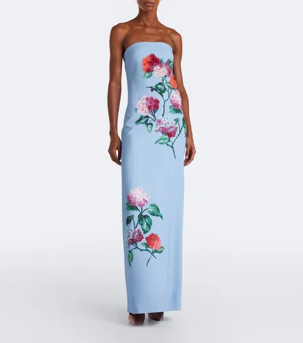 Robe longue bustier à appliqués floraux - Carolina Herrera - Modalova
