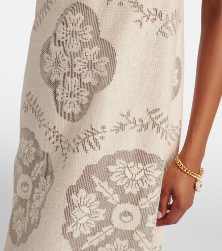 Robe longue VGold en coton mélangé à fleurs - Valentino Garavani - Modalova