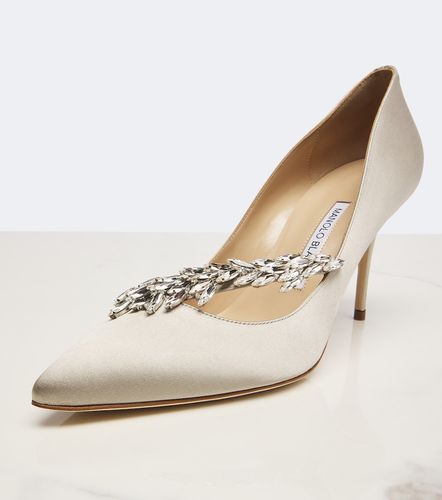 Escarpins Nadira en satin à ornements - Manolo Blahnik - Modalova