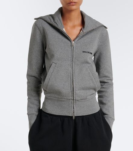 Sweat-shirt zippé en coton à logo - Balenciaga - Modalova