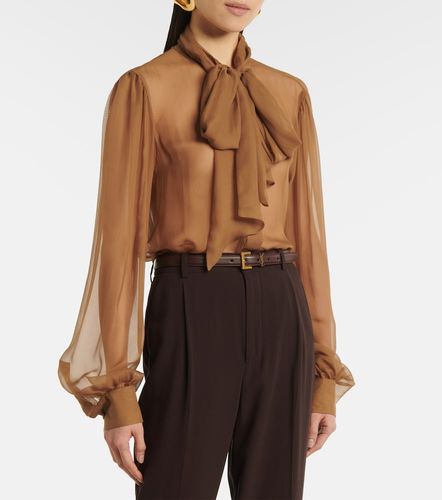 Ceinture fine Cassandre en cuir - Saint Laurent - Modalova