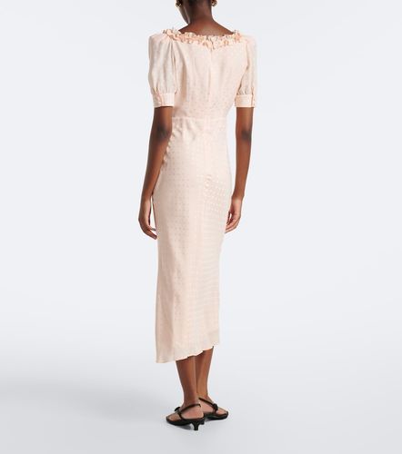Robe midi en soie à volants - Alessandra Rich - Modalova