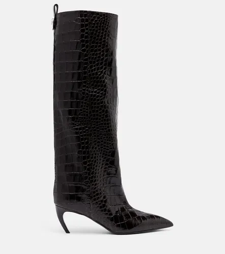 Bottes Lea en cuir façon croco - The Attico - Modalova